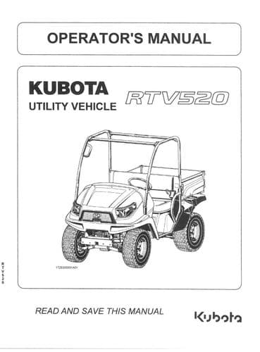 Kubota Utility Vehicle RTV520 Operators Manual
