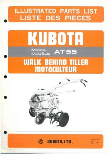 Kubota Walk Behind Tiller AT55 Parts Manual AT 55