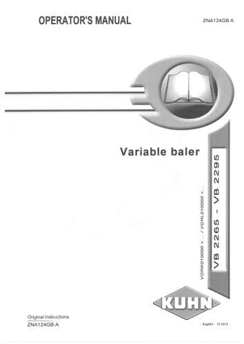 Kuhn Baler VB2265 - VB 2295 Operators Manual