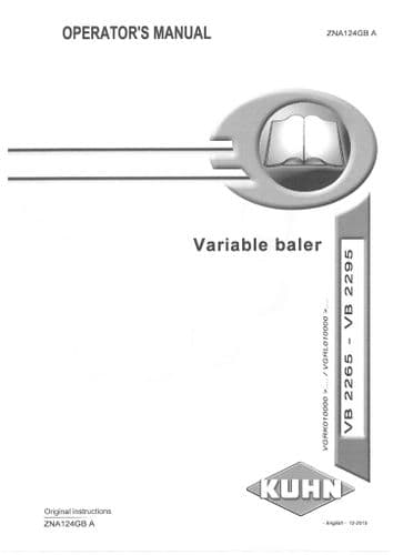 Kuhn Baler VB2265 - VB 2295 Operators Manual