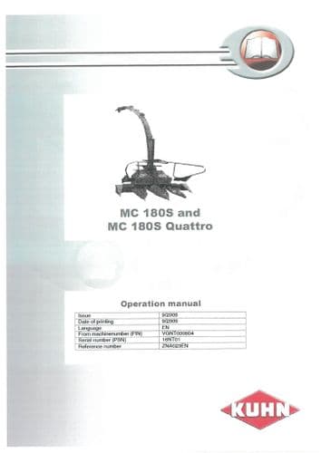 Kuhn Chopper MC180S & MC180S Quattro Operators Manual