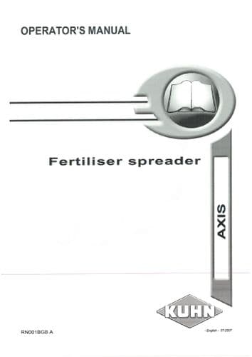 Kuhn Fertiliser Spreader Axis Operators Manual