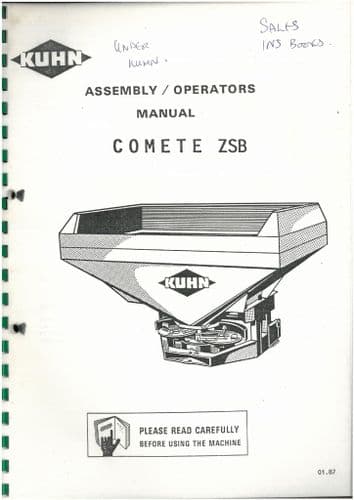 Kuhn Fertiliser Spreader Comete ZSB Operators  Manual