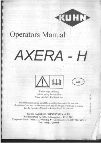 Kuhn Fertilizer Spreader Axera-H  Operator Manual