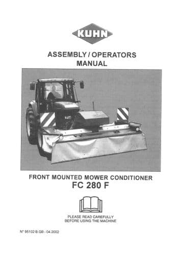 Kuhn Front Mounted Mower Conditioner FC280 F Operators Manual - FC280F