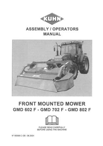 Kuhn Front Mounted Mower GMD602F GMD702F GMD802F Operators Manual