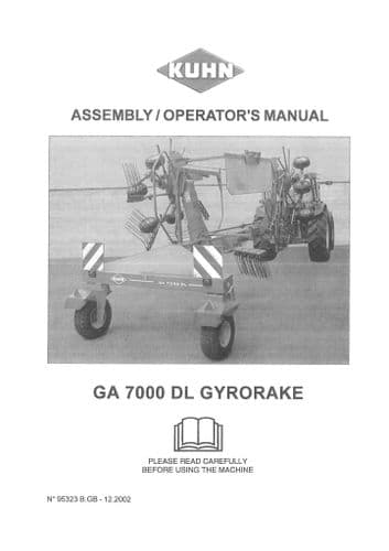 Kuhn Gyrorake GA 7000DL, GA7000 DL , Operator Manual