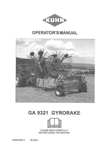 Kuhn Gyrorake GA 9321 Operators Manual