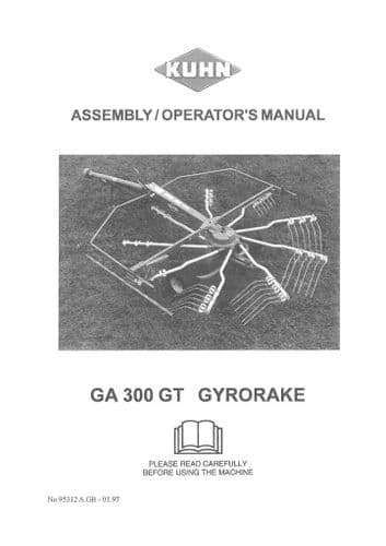 Kuhn Gyrorake GA300GT, GA300 GT, Operator Manual