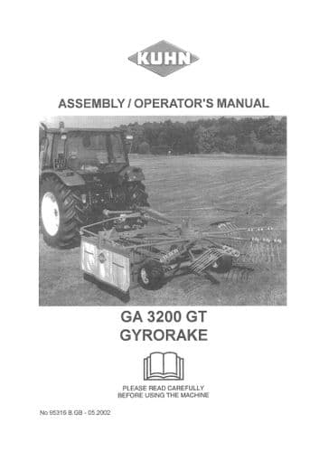 Kuhn Gyrorake GA3200GT GA3200 GT Operators Manual