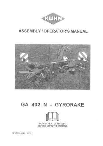 Kuhn Gyrorake GA402N, GA402 N, GA 402 N Operators Manual