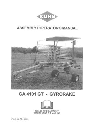 Kuhn Gyrorake GA4101GT, GA101 GT, Operators Manual