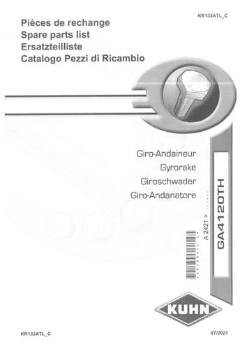Kuhn Gyrorake GA4120TH Parts Manual