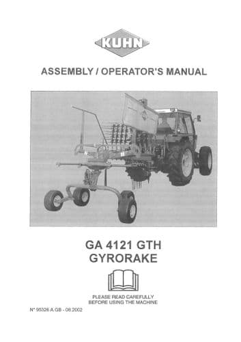 Kuhn Gyrorake GA4121GTH, GA4121 GTH, Operators Manual
