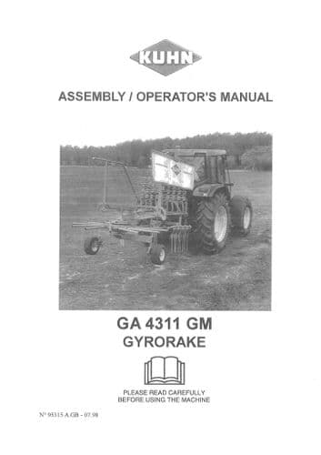 Kuhn Gyrorake GA4311GM , GA4311 GM Operators Manual