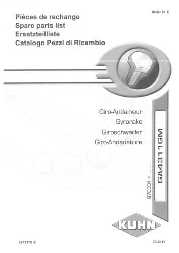 Kuhn Gyrorake GA4311GM Parts Manual