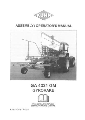 Kuhn Gyrorake GA4321GM , GA4321 GM Operators Manual