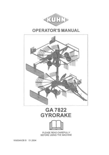Kuhn Gyrorake GA7822 Operators Manual