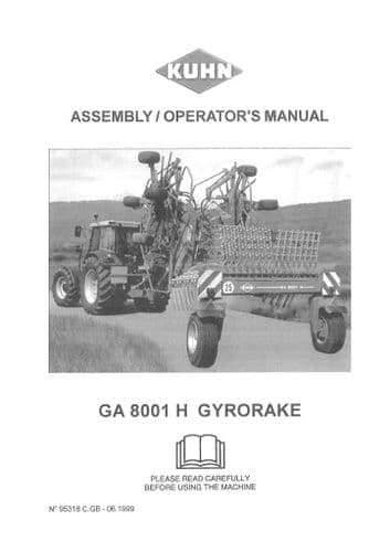 Kuhn Gyrorake GA8001H, GA8001 H Operator Manual