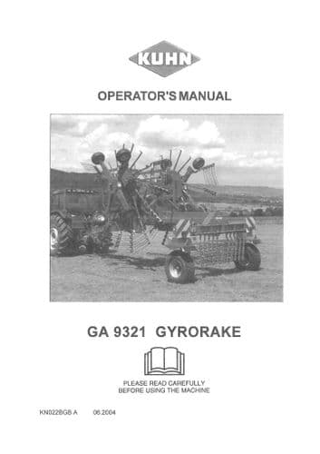 Kuhn Gyrorake GA9321 Operators Manual