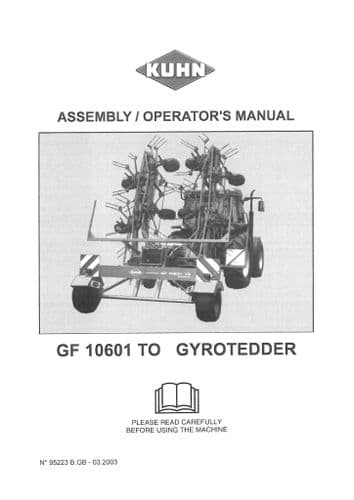 Kuhn Gyrotedder GF10601 TO Operators Manual