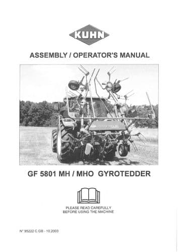 Kuhn Gyrotedder GF5801 MH MHO Operators Manual