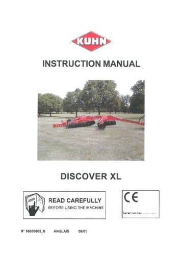 Kuhn Harrows Discover XL Operators Manual