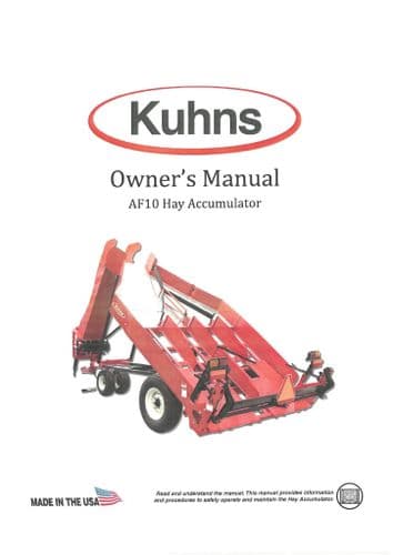 Kuhn MFG Hay Accumulator AF10 Operators Manual