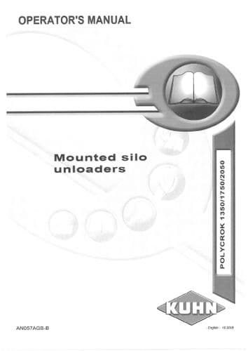 Kuhn Mounted Silo Unloaders Polycrok 1350 1750 2050 Operators Manual