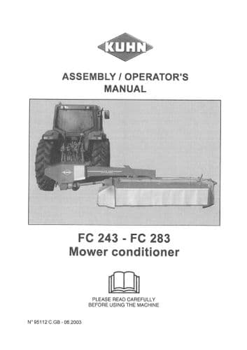 Kuhn Mower Conditioner FC243 FC283 Operators Manual