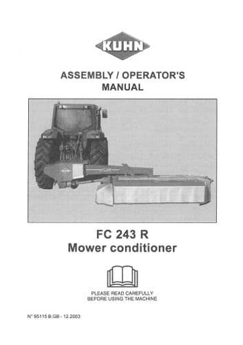 Kuhn Mower Conditioner FC243 R Operators Manual - FC243R