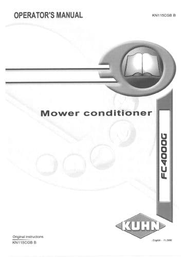 Kuhn Mower Conditioner FC4000G Operators Manual