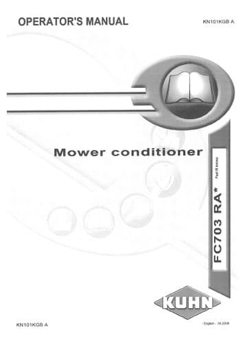 Kuhn Mower Conditioner FC703RA Operators Manual