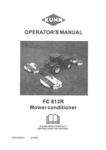 Kuhn Mower Conditioner FC813 R Operators Manual - FC813R