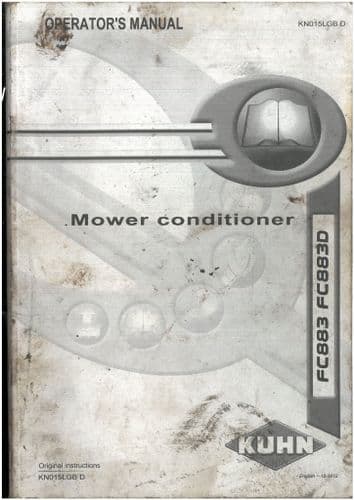 Kuhn Mower Conditioner FC883 FC883DOperators Manual -  ORIGINAL