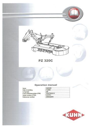 Kuhn Mower Conditioner PZ320C Operators Manual