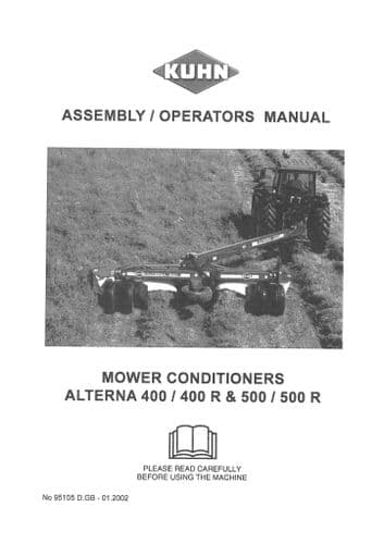 Kuhn Mower Conditioners Alterna 400 R & 500 / 500R Operators Manual