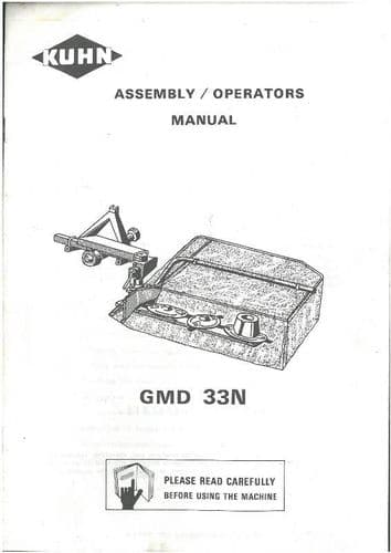 Kuhn Mower GMD33N Operators Manual - GMD 33 N
