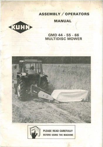 Kuhn Multidisc Mower GMD44 GMD55 GMD66 Operators Manual