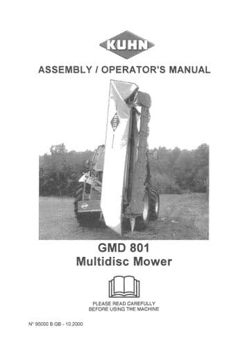Kuhn Multidisc Mower GMD801 Operator Manual - GMD 801