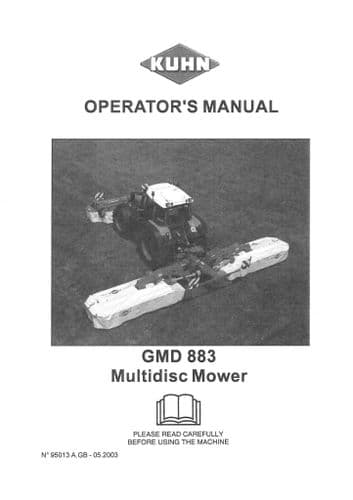 Kuhn MultiDisc Mower GMD883 Operators Manual - GMD 883