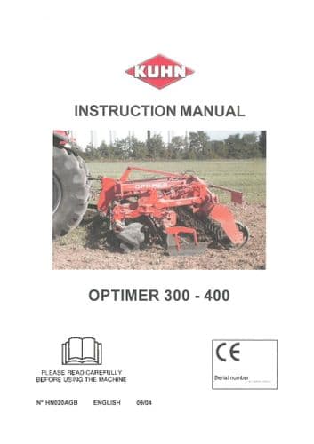 Kuhn Optimer 300 400 Operators Manual