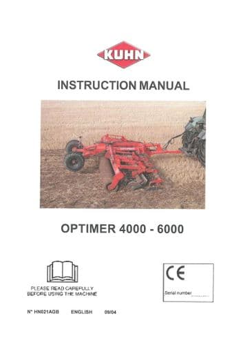 Kuhn Optimer 4000 & 6000 Operators Manual