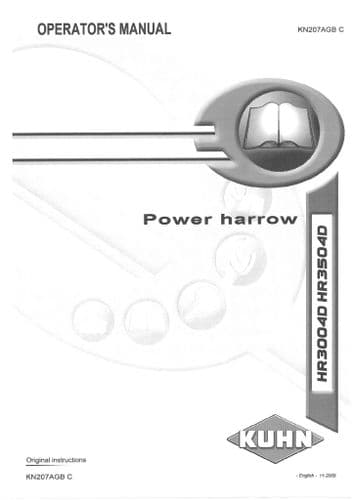 Kuhn Power Harrow HR3004D & HR3504D Operators Manual