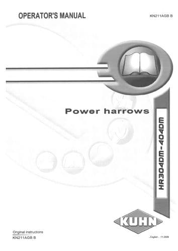 Kuhn Power Harrow HR304DM & HR404DM Operators Manual