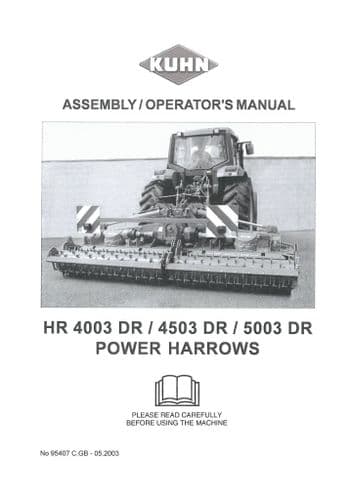 Kuhn Power Harrow HR4003 HR4503 HR5003 DR Operators Manual