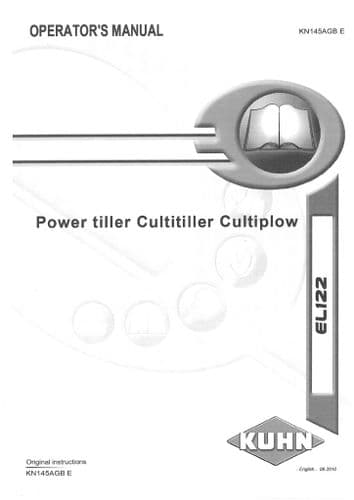 Kuhn Power Tiller Cultitiller Cultiplow EL122 Operators Manual