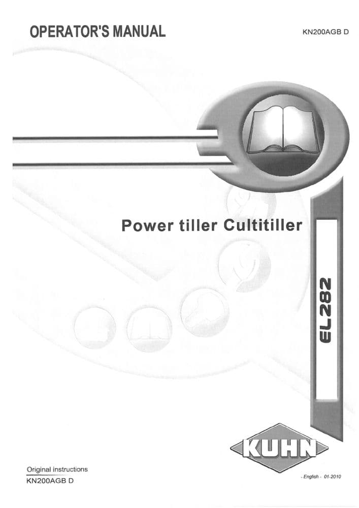 Kuhn Power Tiller Cultitiller EL282 Operators Manual