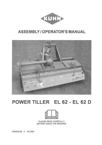 Kuhn Power Tiller EL62 & EL62D Operators Manual