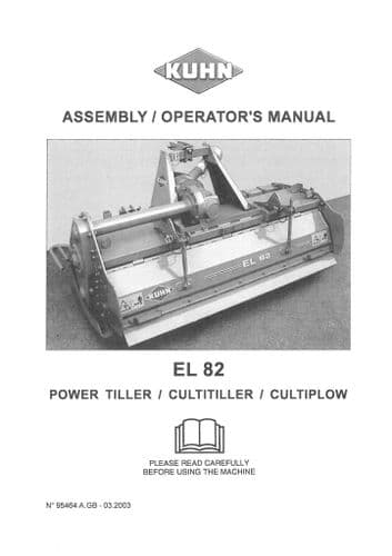 Kuhn Power Tiller EL82 Operators Manual